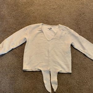 Madewell white cropped sweater. Tie front.